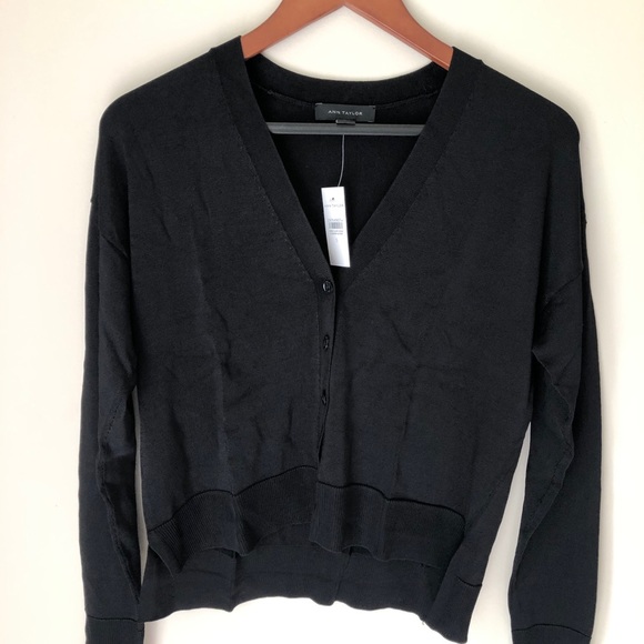 Ann Taylor Sweaters - Ann Taylor NWT Viscose blend black cardigan size S